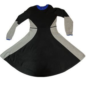 NWT Eliza J Black Gray & Blue Sweater Dress.